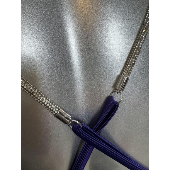 Victoria's Secret Chemise Slip Womens Small Purple Lace Satin Rhinestone Straps - Picture 10 of 12